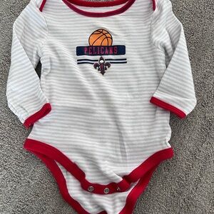 NBA Pelicans Baby Bodysuit - Red and White